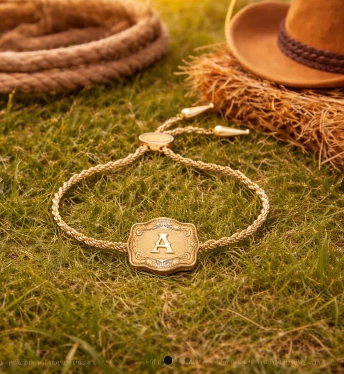 Buckle Ridge Initial Bracelet