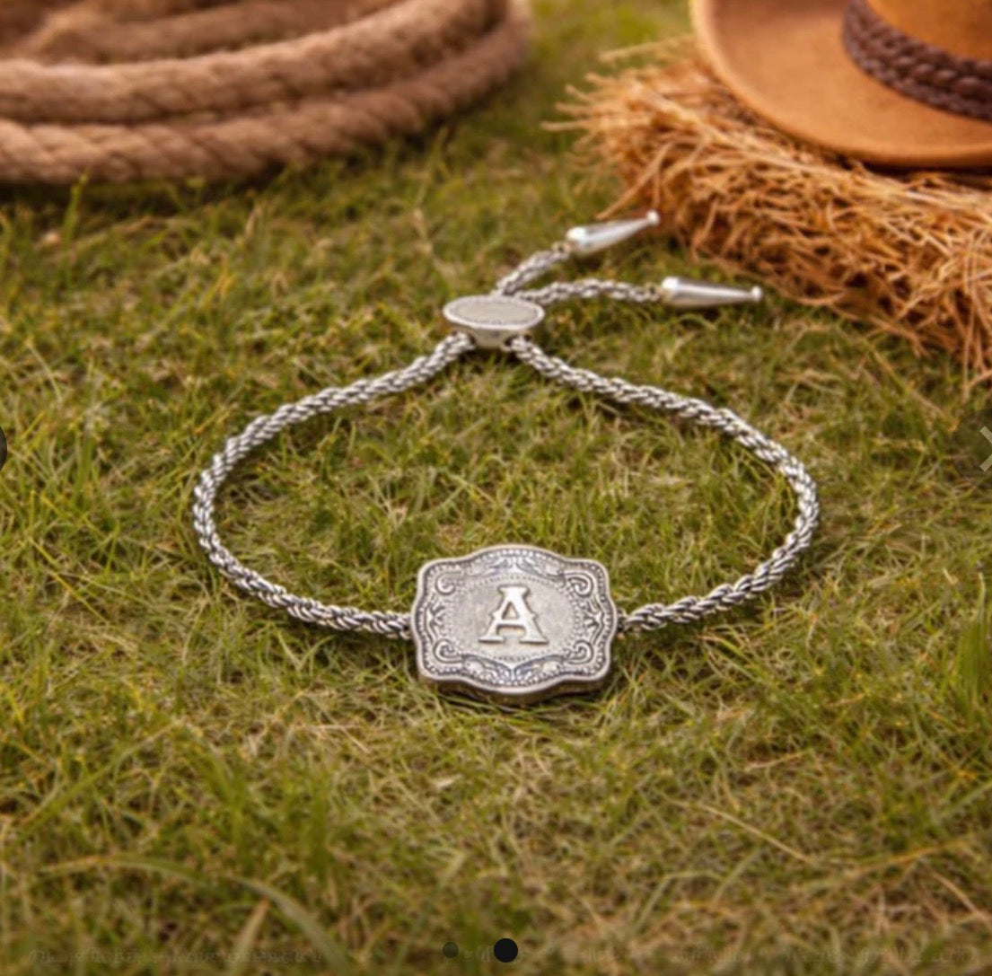 Buckle Ridge Initial Bracelet