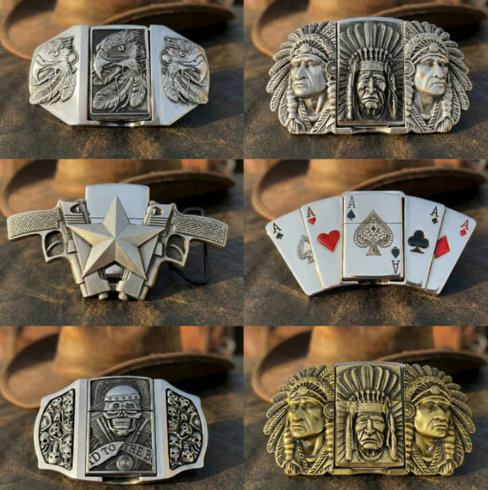 Western Knife Belt Buckles Collection